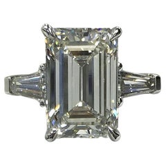 GIA Certified 2 Carat Emerald Cut Diamond Engagement Ring VVS2 Clarity