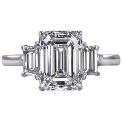 gia certified diamond rings Gia Certified 2 Carat Emerald Cut Diamond Ring