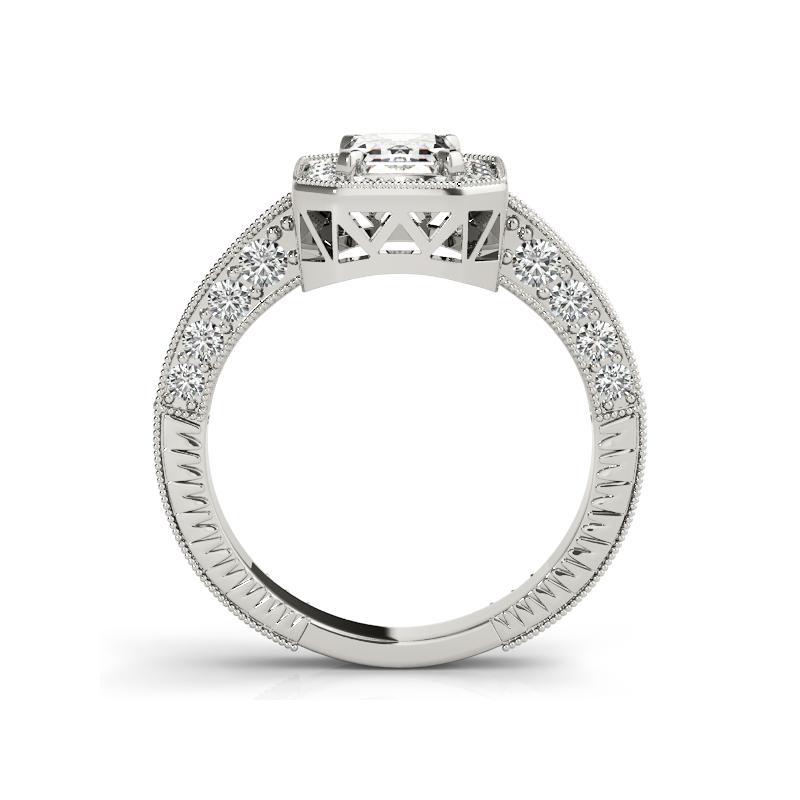 GIA Certified 2 Carat Emerald Halo Openwork Diamond Ring In condizioni Nuovo in vendita a New York, NY