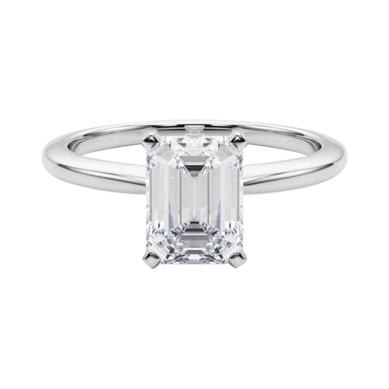GIA-zertifizierter 2 Karat Smaragd Solitär-Diamantring mit Zacken