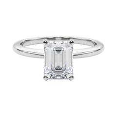 GIA-zertifizierter 2 Karat Smaragd Solitär-Diamantring mit Zacken