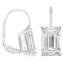 GIA Certified 2 Carat F VS Emerald Cut Diamond 18k Gold Drop Earrings