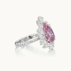 GIA Certified 2 Carat Fancy Light Pink Diamond Platinum Ring
