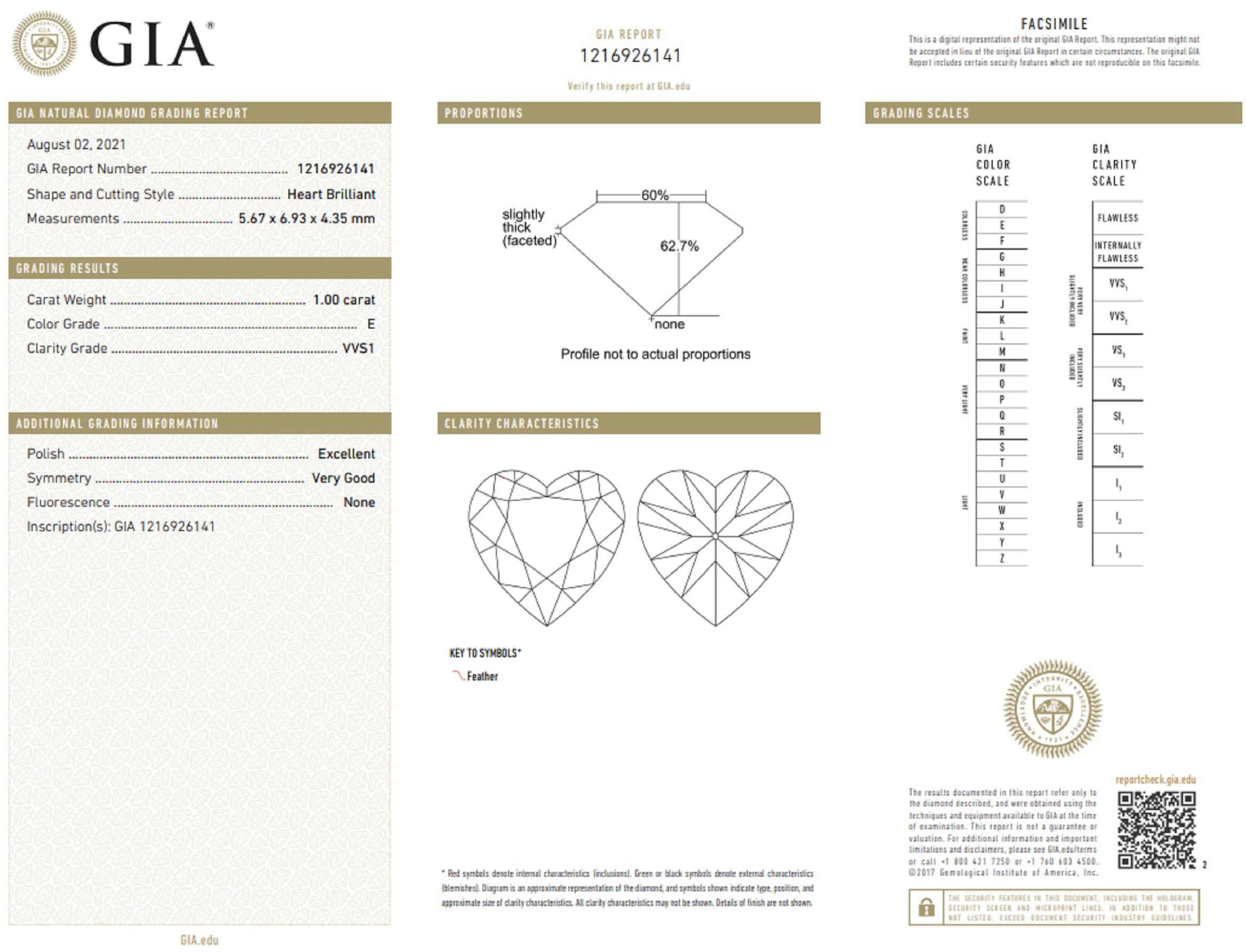 Modern GIA Certified 2 Carat Heart Shape Diamond Stud D/E Color VVS1 Clarity For Sale