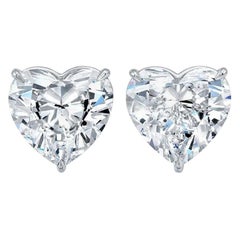 GIA Certified 2 Carat Heart Shape Diamond Studs F/G Color VS2 Clarity