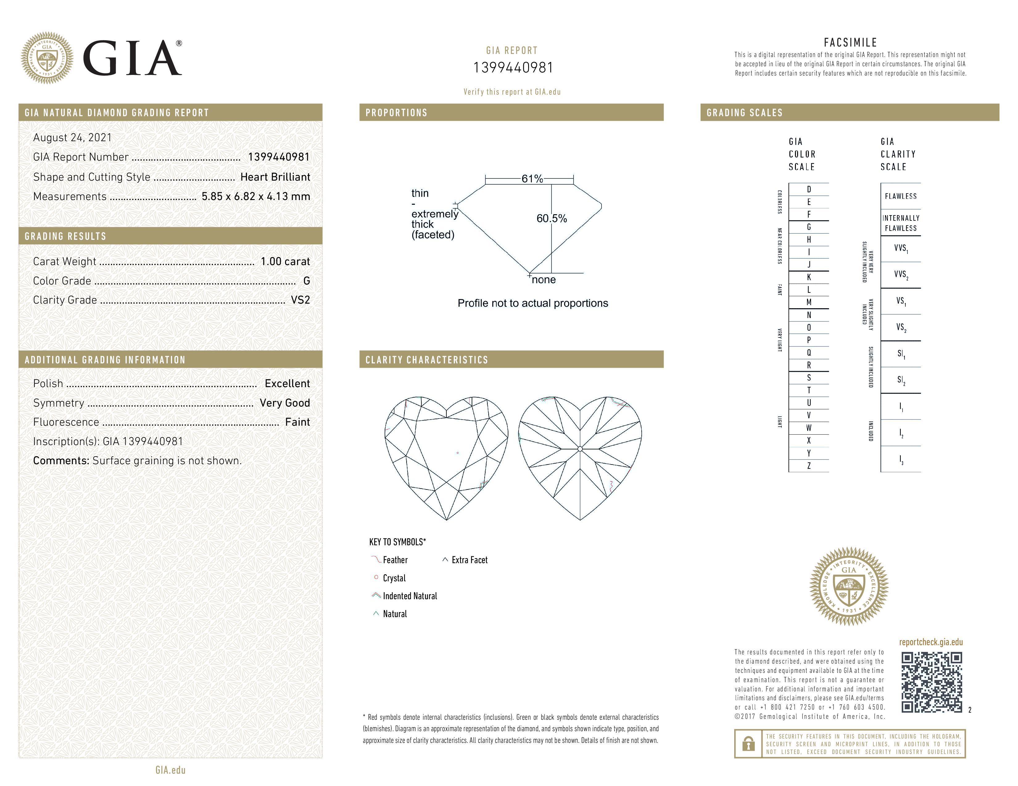 GIA-zertifizierte 2 Karat herzförmige Diamant-Ohrstecker F/G Farbe VS2 Reinheit (Moderne)