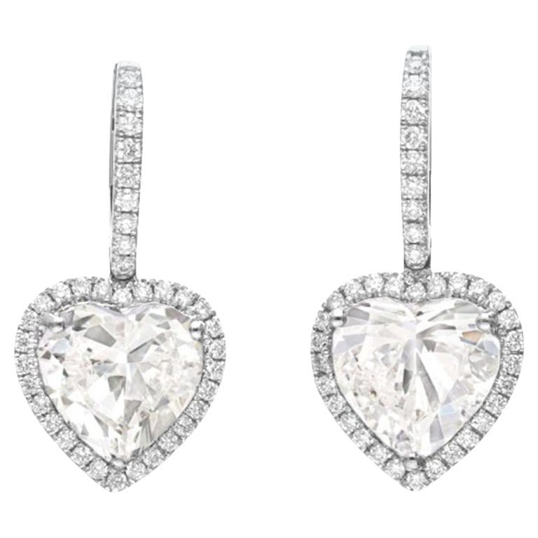 GIA-zertifizierte 2-Karat-Diamantohrstecker in Herzform