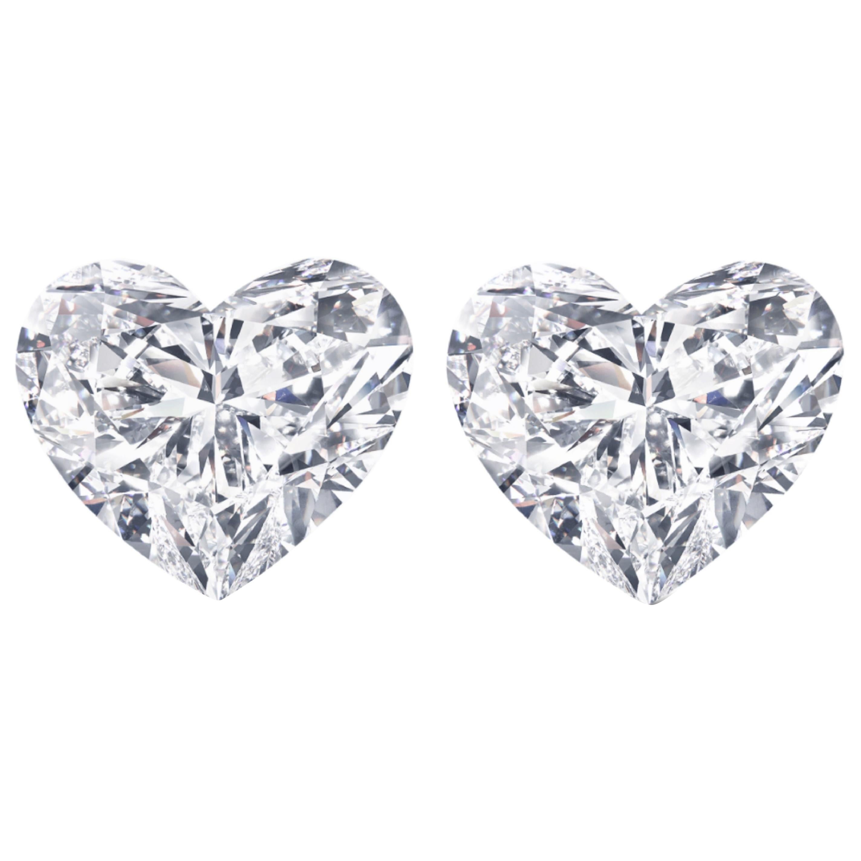 INTERNALLY FLAWLESS D Color GIA Certified 2.14 Carat Heart Shape Diamond Studs
