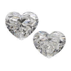 GIA-zertifizierte 2-Karat-Diamanten in Herzform Weißgold-Ohrstecker