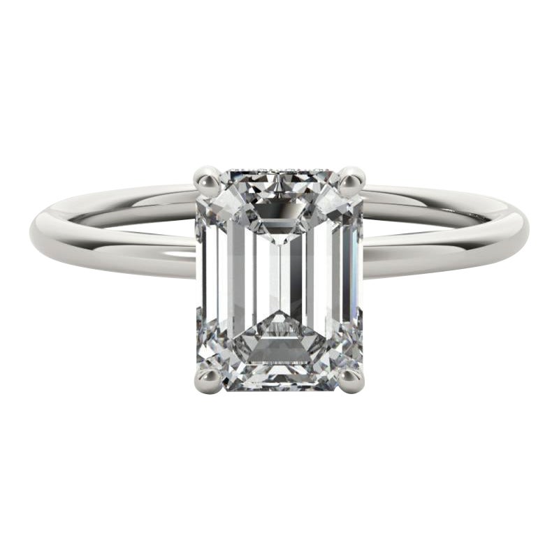 GIA-zertifizierter 2-Karat-Smaragd-Solitär-Diamantring mit verstecktem Halo im Angebot