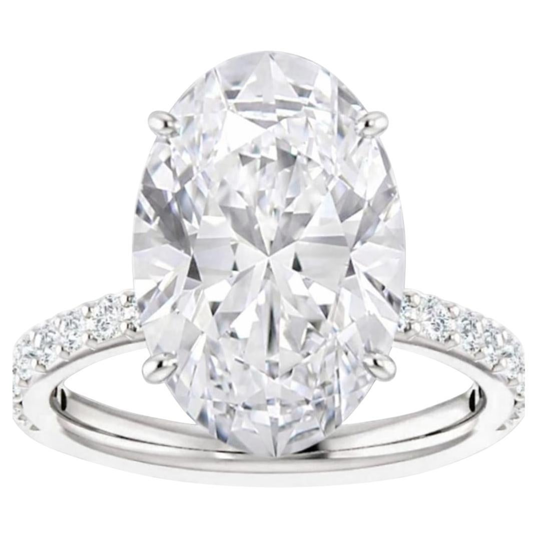GIA Certified 2 Carat Oval Diamond Ring with pavé D Color Flawless Clarity