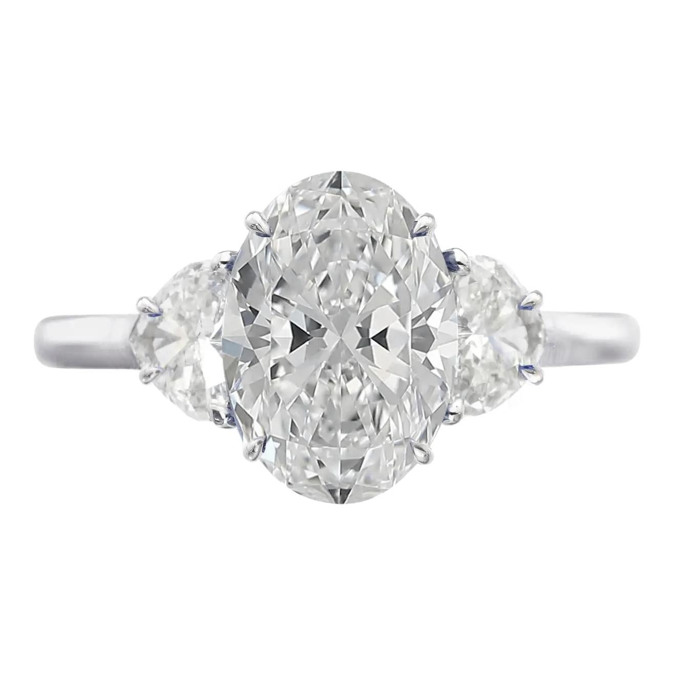 oval 2 carat diamond ring