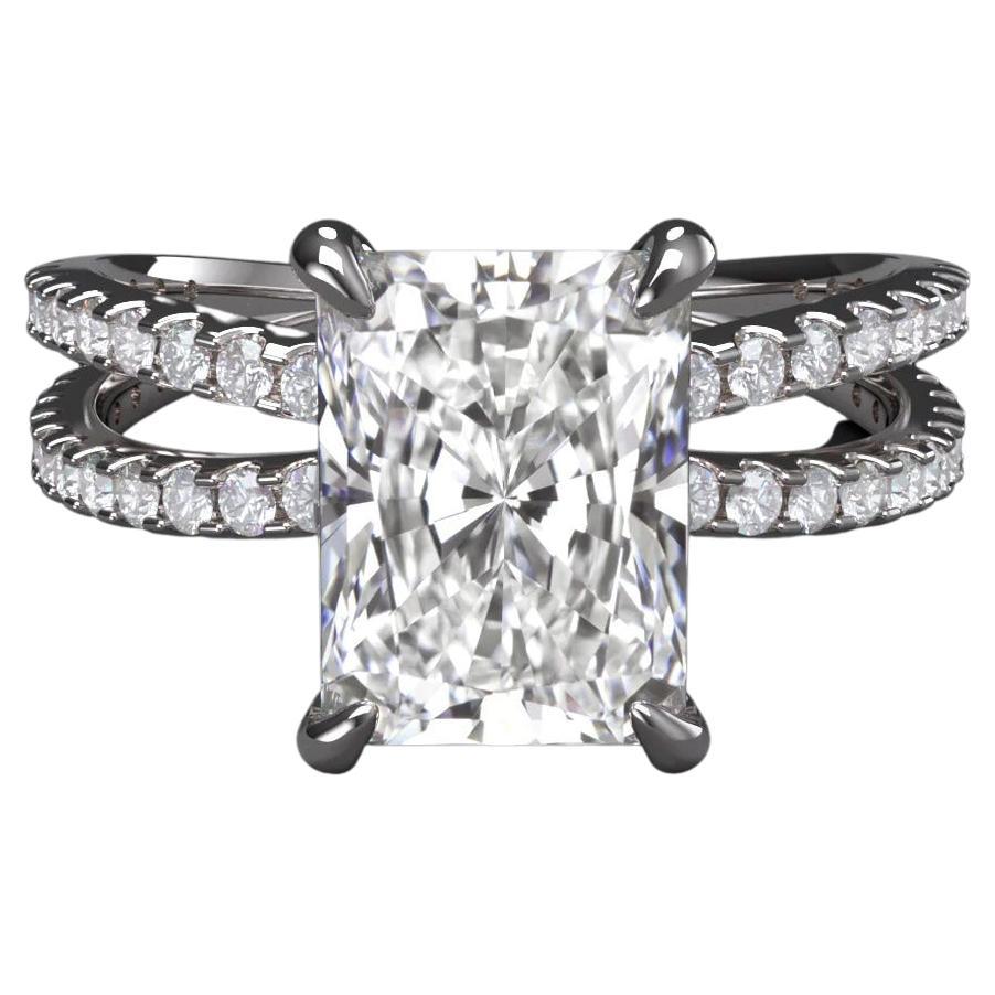 GIA Certified 2 Carat Radiant Cut Diamond Double Shank Ring For Sale at 1stDibs 2 carat