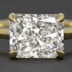 GIA Certified 2 Carat Radiant Cut Diamond East-West Solitaire Ring