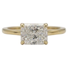 GIA Certified 2 Carat Radiant Cut Diamond East-West Solitaire Ring
