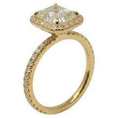GIA Certified 2 Carat Radiant Cut Diamond Halo Engagement Ring