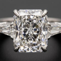 GIA Certified 2 Carat Radiant Cut Diamond Three-Stone Engagement Ring