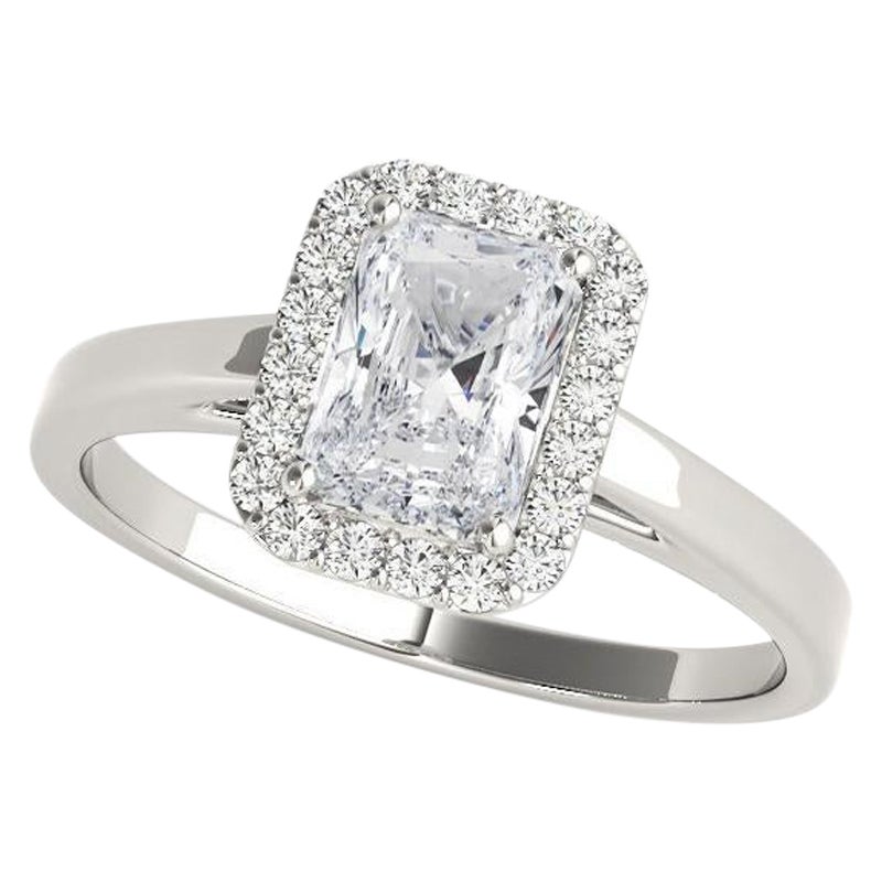 GIA certificato 2 Carati Radiant Halo  Anello con diamante