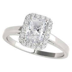 GIA Certified 2 Carat Radiant Halo  Diamond Ring