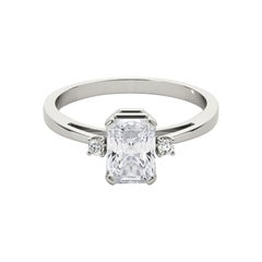 GIA Certified 2 Carat Radiant Three-Stone  Diamond Ring