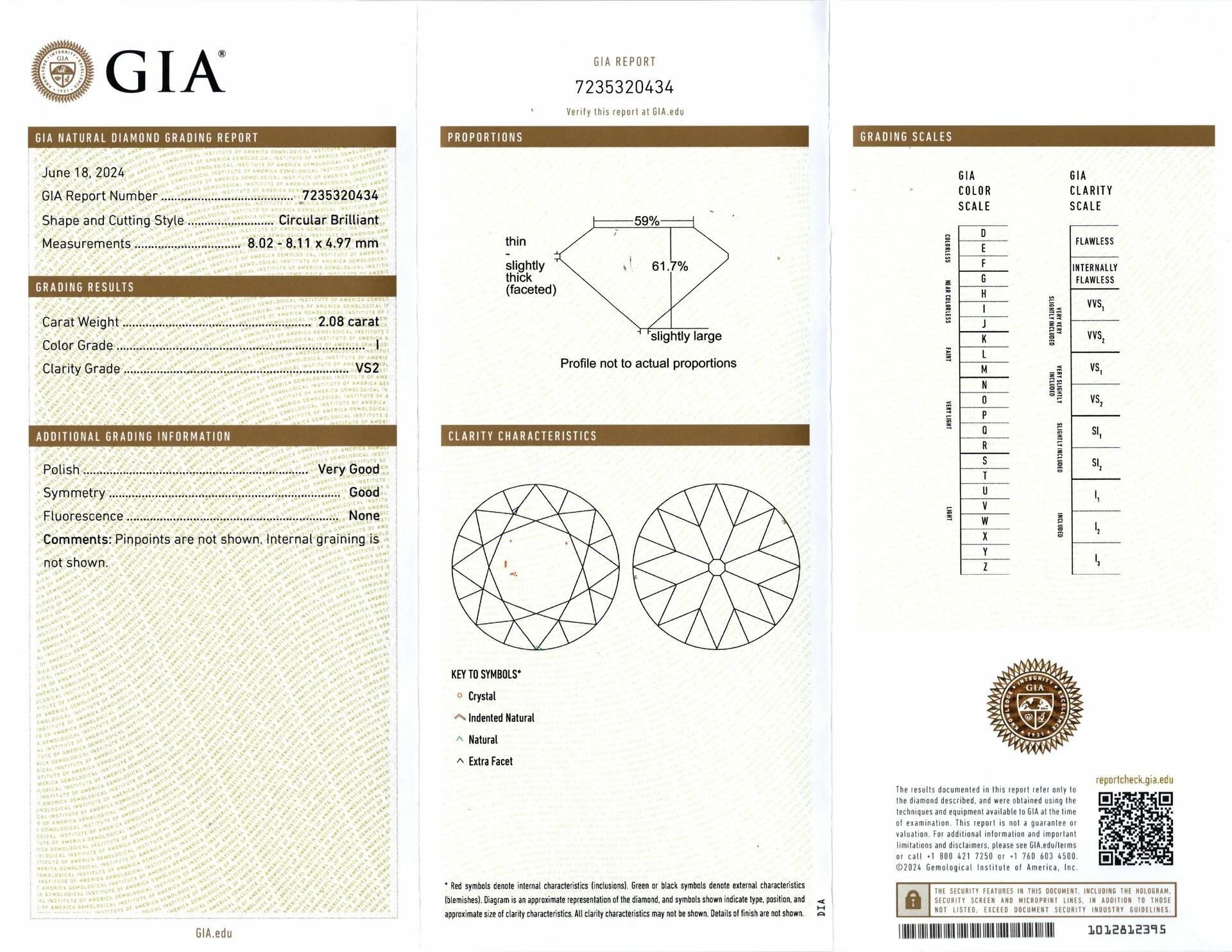 GIA Certified 2 Carat Round Brilliant Cut Diamond Engagement Old Cut In Excellent Condition For Sale In Chicago, IL