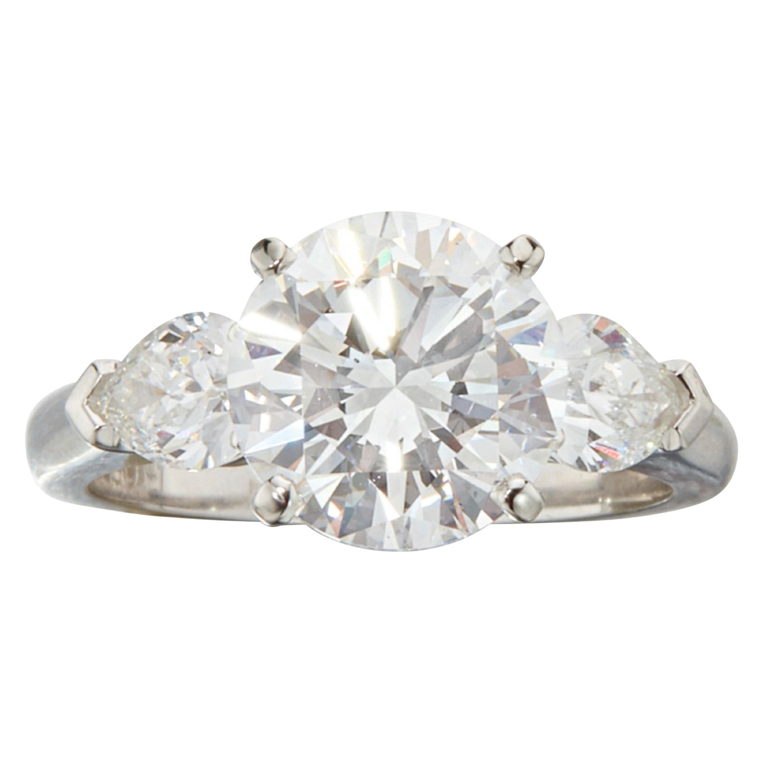 FLAWLESS GIA Certified 1.80 Carat Round Brilliant Cut Diamond Platinum Ring