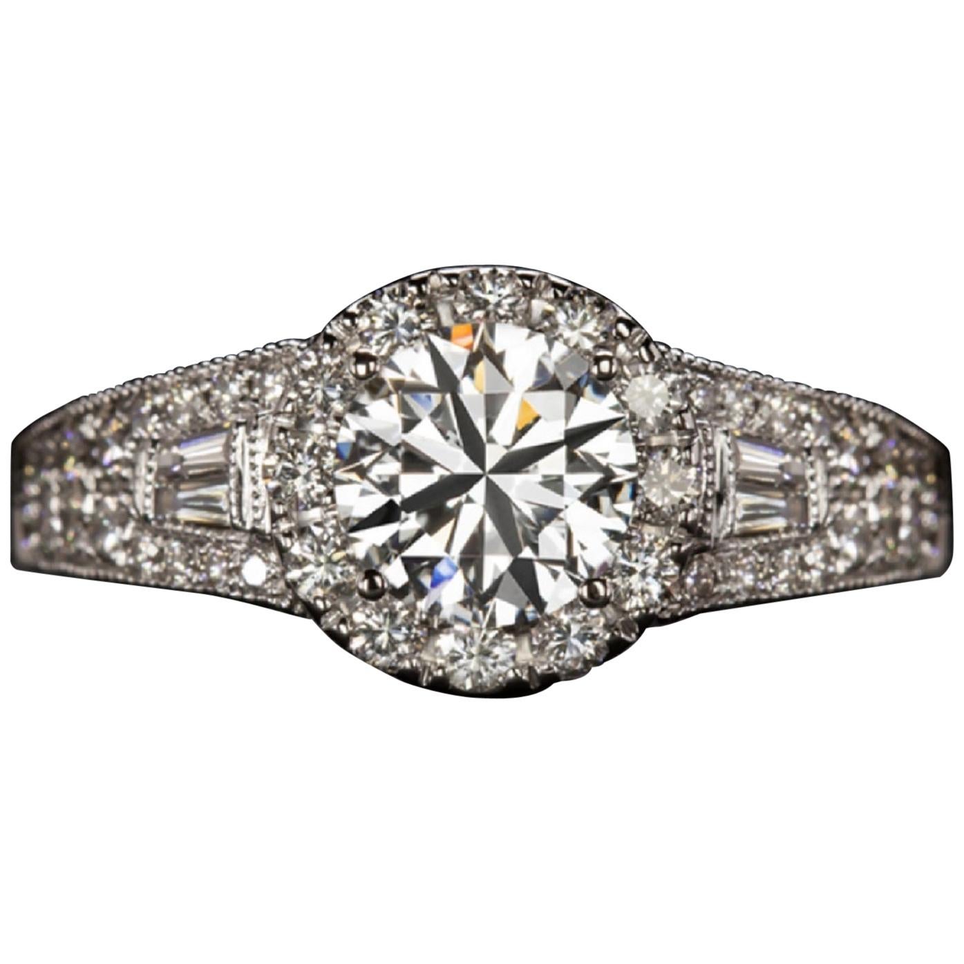 GIA Certified 2 Carat Round Brilliant Cut Diamond Triple Excellent Ring