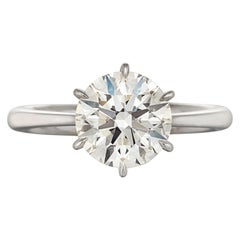 GIA Certified 2 Carat Round Brilliant Cut Solitaire Ring
