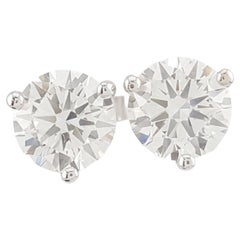 GIA-zertifizierte Ohrstecker mit runden Brillanten à 2 Karat aus 18-karätigem Weißgold
