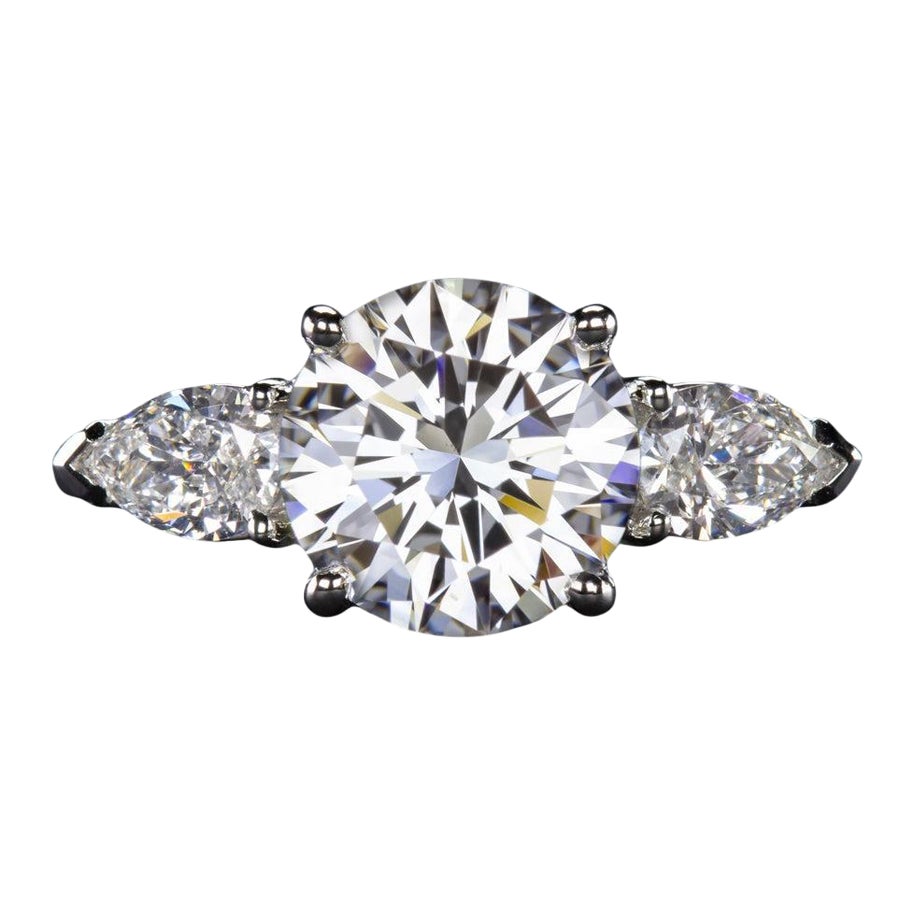 GIA Certified 2.00 Carat Round Cut Diamond VVS1 Clarity Ring in Platinum