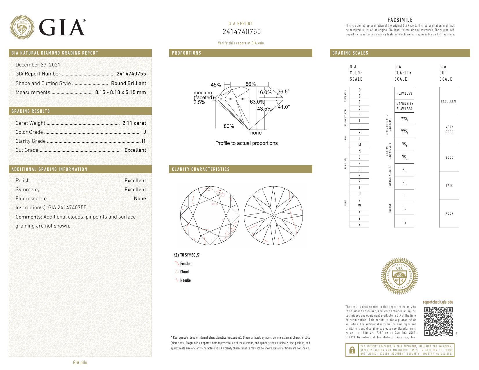 Women's GIA Certified 2 Carat Round Halo Entwined Vine Diamond Ring For Sale