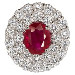 GIA Certified 2 Carat Ruby Diamond Ring