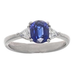 GIA Certified 2 Carat Sapphire Diamond Platinum Ring