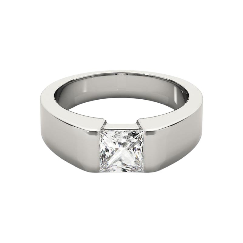 GIA-zertifizierter 2-Karat-Solitär-Diamantring im Prinzessinnenschliff mit bündiger Fassung