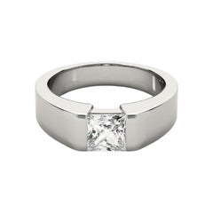 GIA Certified 2 Carat Solitaire Princess Cut Flush Set Diamond Ring