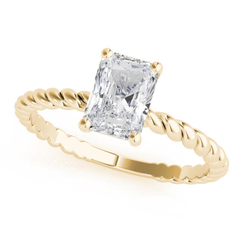 GIA zertifiziert 2 Karat Twisted Band Radiant Solitaire Diamantring (Radiantschliff) im Angebot