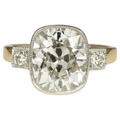 Bague en diamant certifié GIA de 2 carats, d'inspiration vintage, avec diamants brillants d'ancienne mine