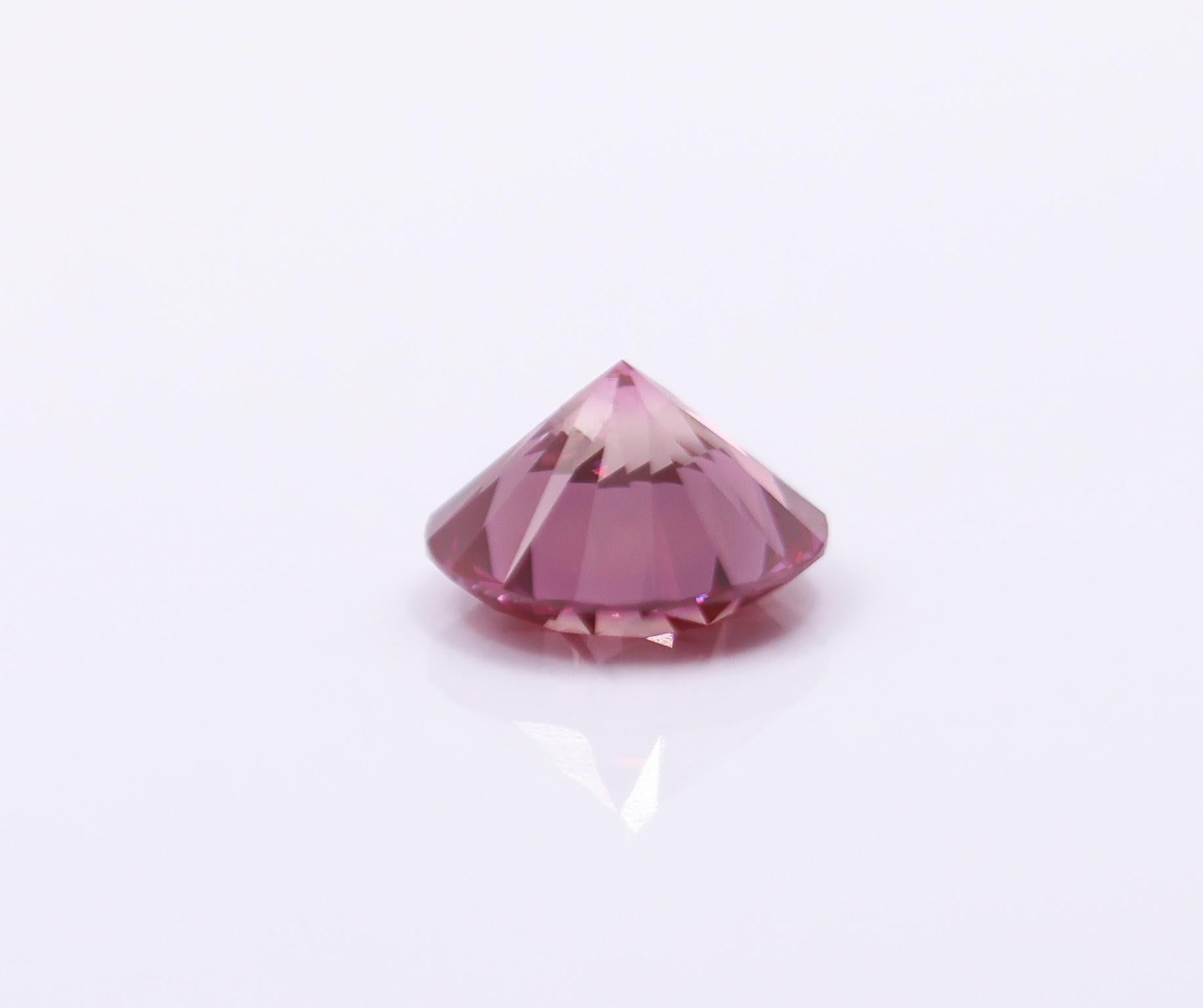 GIA zertifiziert 2 Karat VVS2 Deep Purplish Pink Diamond Erde abgebaut Brillant 8mm im Angebot 2