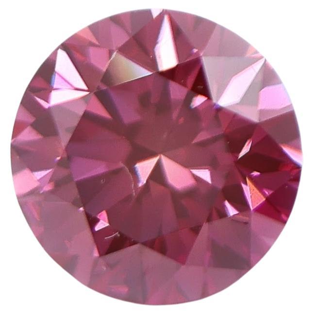 GIA Certified 2 Carat VVS2 Deep Purplish Pink Diamond Earth Mined Brilliant 8mm For Sale