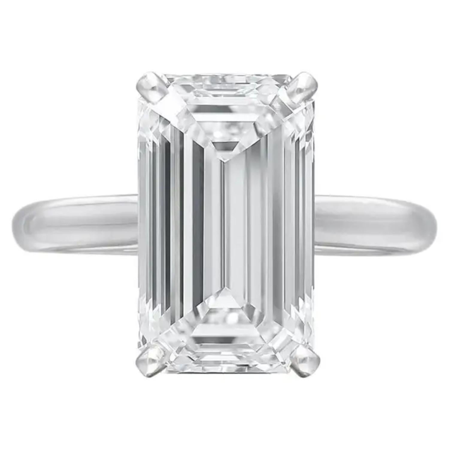 Taille émeraude Bague en diamant taille émeraude de 20 carats certifiée GIA en vente