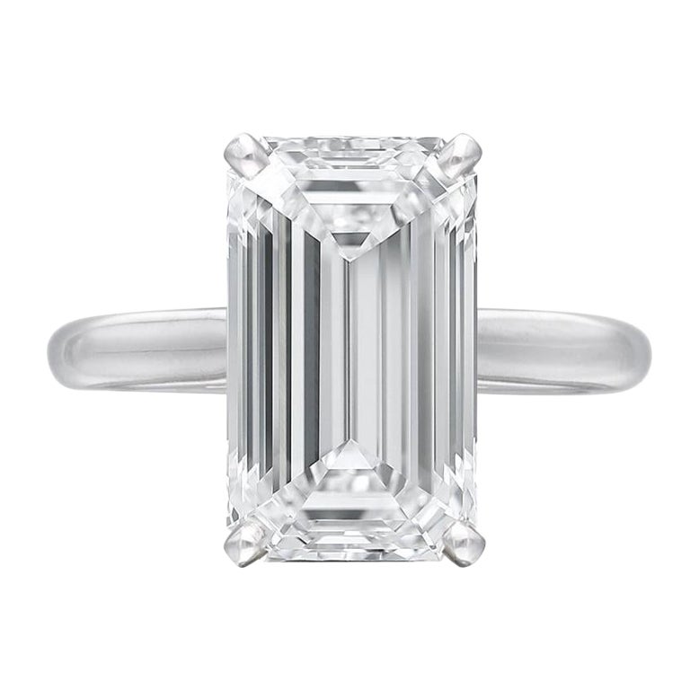 Bague en diamant taille émeraude de 20 carats certifiée GIA en vente