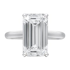 Bague en diamant taille émeraude de 20 carats certifiée GIA