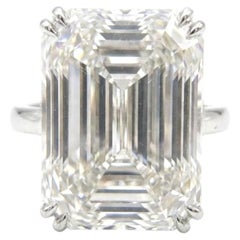 GIA Certified 20 carat Emerald Cut Diamond Ring