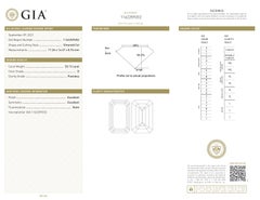 GIA Certified 20 Carat Emerald Cut Diamond Ring TYPE IIA Golconda Type