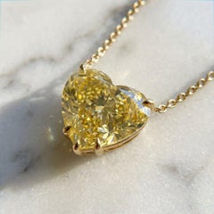 GIA Certified 20 Carat Fancy Yellow Diamond Pendant in 18K Gold