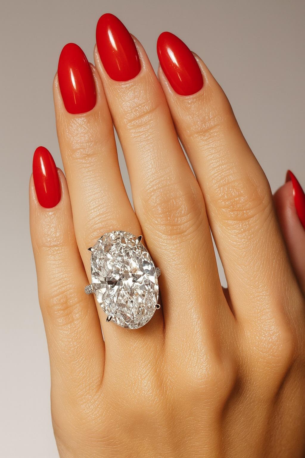 Contemporaneo Anello con diamante ovale da 20 carati certificato GIA  Colore E, purezza VVS1 in vendita