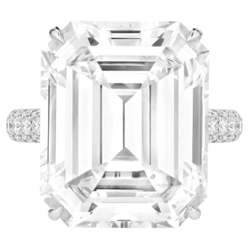Anillo de diamantes de 20 quilates certificado por el GIA Tipo 2A SIN FALTAS Claridad D Color