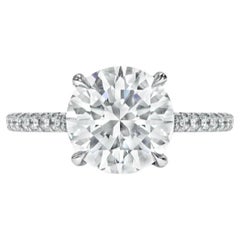 GIA-zertifizierter 2,00 Karat D/Schwarzer runder Brillant-Diamantring aus 18 Karat Gold mit makelloser Brillantform