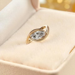 GIA Certified 2.00 Carat D VVS1 Marquise Diamond East-West Ring 18K Yellow Gold