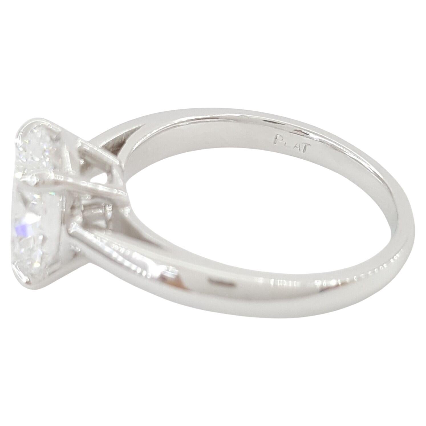 Contemporary GIA Certified 2.01 Carat Oval Cut Diamond D Color VVS2 Solitaire Ring For Sale